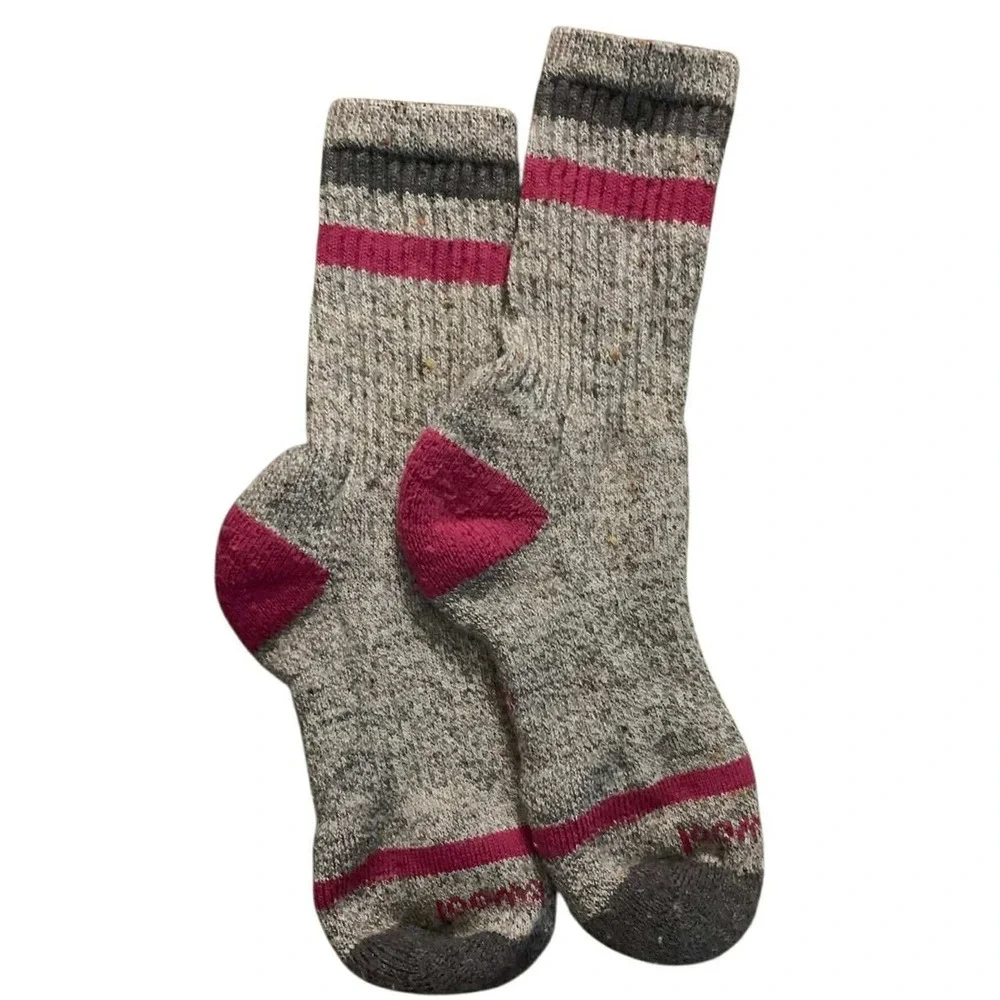 Smartwool Women's Classic Hike Full Cushion‎ Crew Socks Medium Grey/Pink Merino